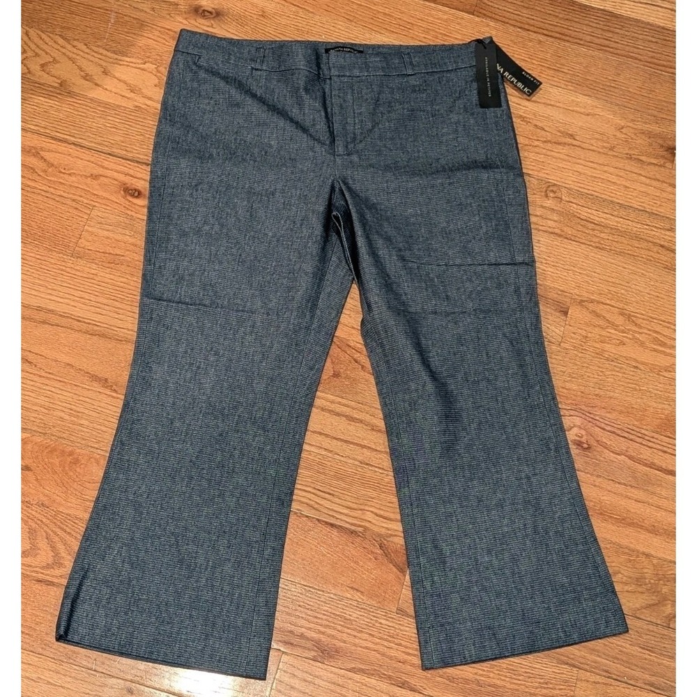 Quiet Luxury Career Wide Leg Crop Pants  Banana Republic Sloan‎ Blue NWT Size 14